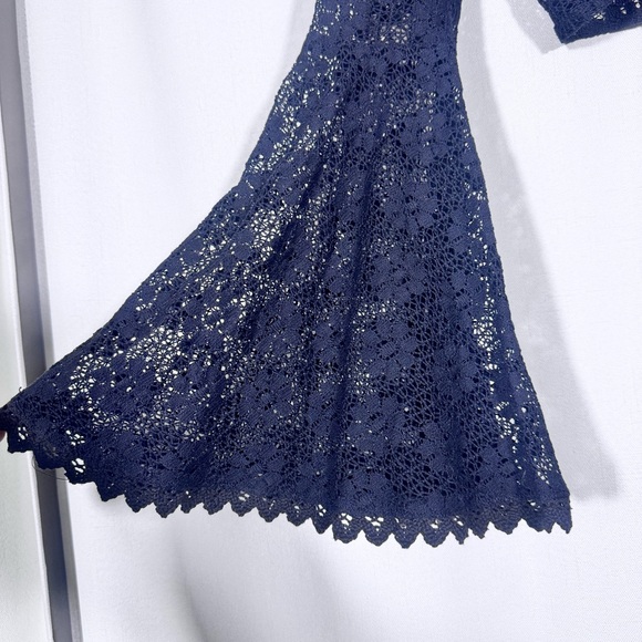 Betsey Johnson Black Lace Front Tie  Top - Picture 4 of 5